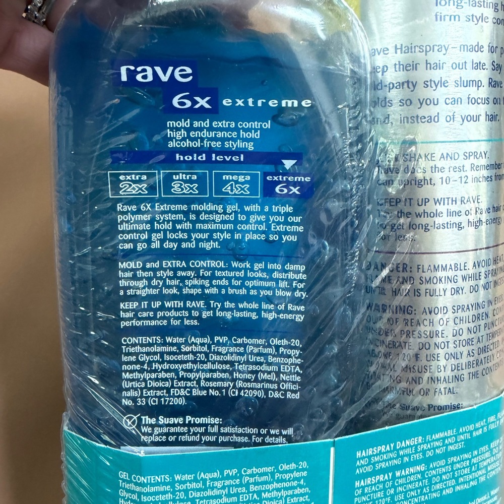 Suave Rave 4x Mega Hairspray 14oz and 6x Extreme Gel 13oz Bonus Set New Y2K - Picture 10 of 11